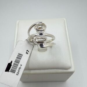 NWT two, 5x7mm HERKIMER diamond quartz ring in sterling silver!